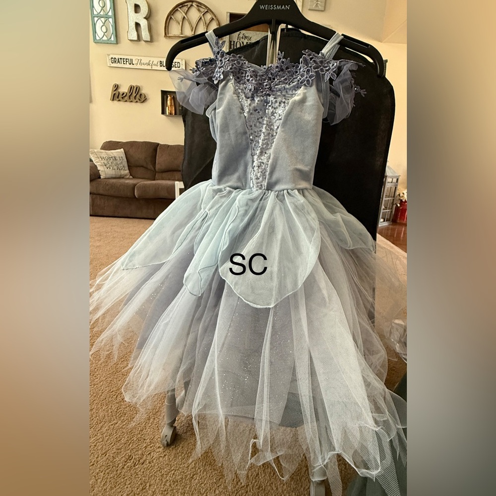 Sparkling Light Blue Ballet Dance Costume
